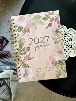 Planer UBOGACONEJ 2027: rozwijaj się jak róża (okładka pastelowa)