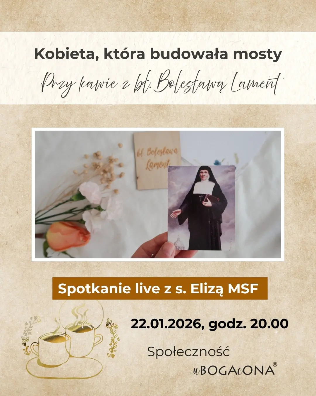 Styczniowe spotkanie LIVE - 22.01 - o kobiecie, która budowała mosty