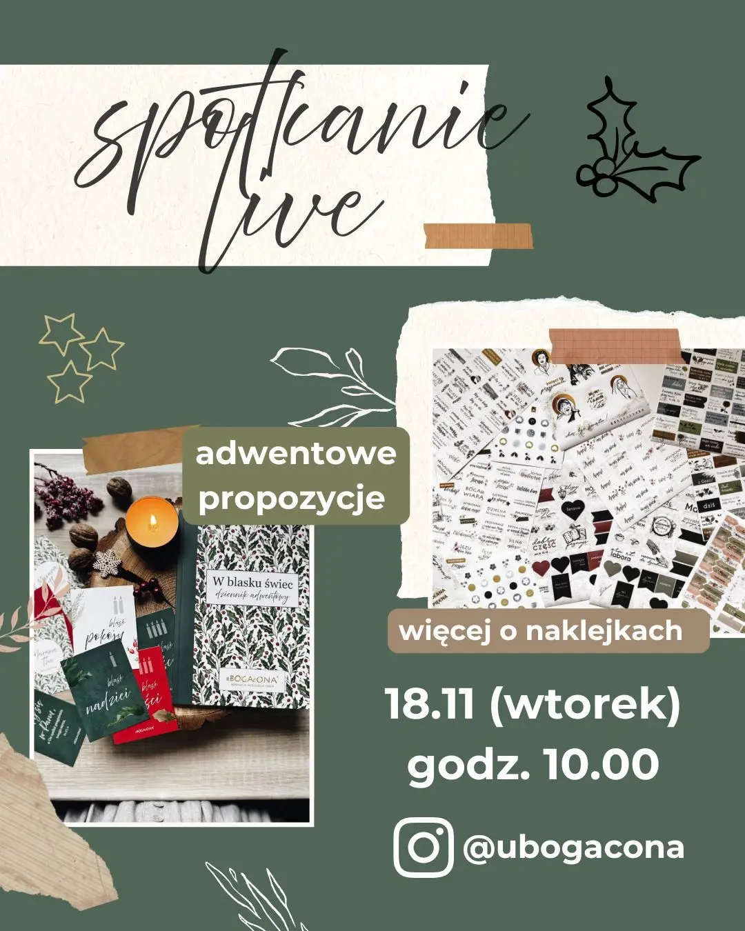 Wtorkowy instagramowy live - 18.11, godz. 10.00